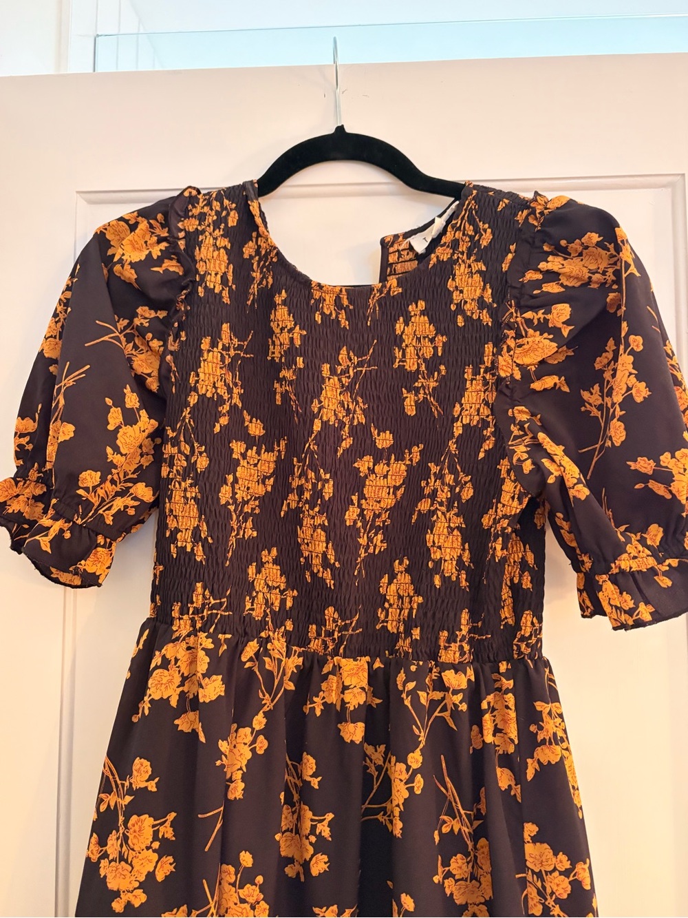 THML Black Maxi Dress with Orange Floral Print - Picture 2 of 4